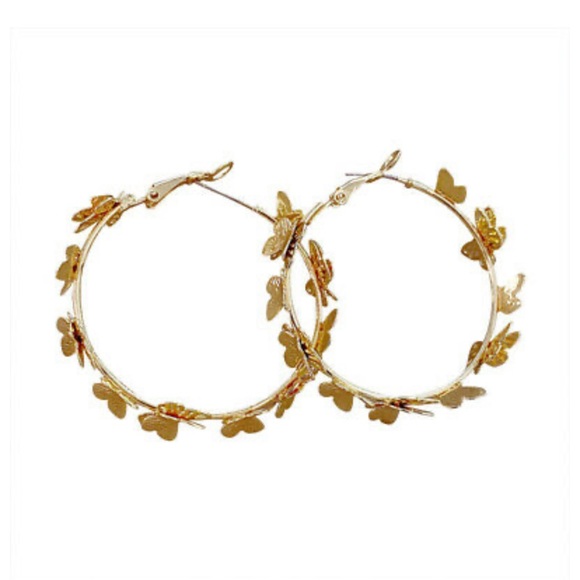 NEW 18k Gold Plated Butterflies Earrings - Picture 9 of 9